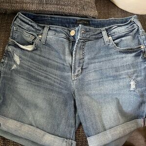 Silver Jeans Light Blue Denim Shorts with Contrast Stitching